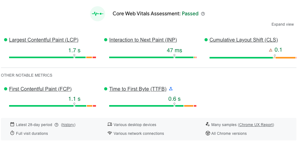 Core Web Vitals